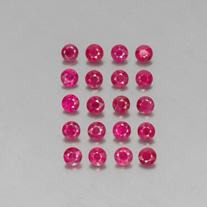 カラットの天然ピンクレッドルビー（2.90 mm・ラウンドカット）
