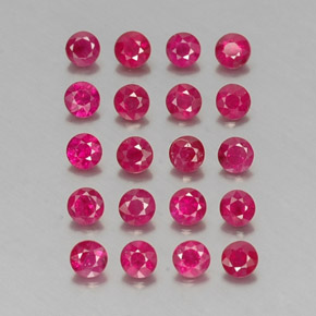 カラットの天然ピンクレッドルビー（2.90 mm・ラウンドカット）