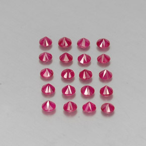 カラットの天然ピンクレッドルビー（2.90 mm・ラウンドカット）
