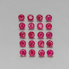 カラットの天然ピンクレッドルビー（2.88 mm・ラウンドカット）