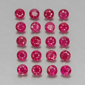 カラットの天然ピンクレッドルビー（2.88 mm・ラウンドカット）