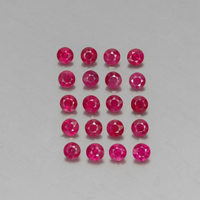 カラットの天然ピンクレッドルビー（2.89 mm・ラウンドカット）