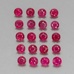 カラットの天然ピンクレッドルビー（2.89 mm・ラウンドカット）