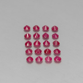 カラットの天然ピンクレッドルビー（2.89 mm・ラウンドカット）