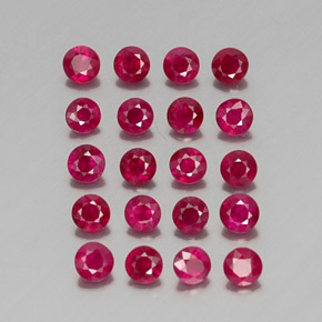 カラットの天然ピンクレッドルビー（2.83 mm・ラウンドカット）