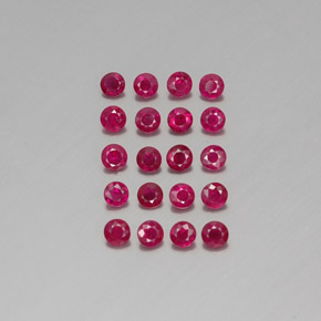 カラットの天然ピンクレッドルビー（2.81 mm・ラウンドカット）