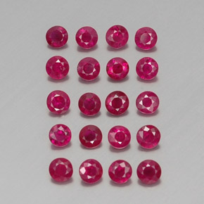 カラットの天然ピンクレッドルビー（2.81 mm・ラウンドカット）