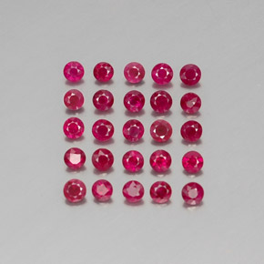 カラットの天然ピンクレッドルビー（3.13 mm・ラウンドカット）