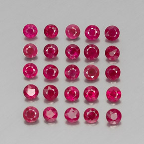 カラットの天然ピンクレッドルビー（3.13 mm・ラウンドカット）