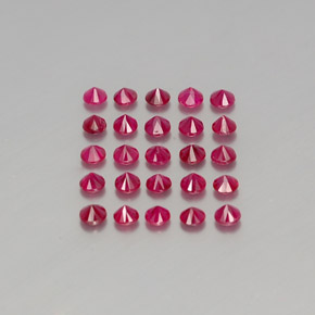 カラットの天然ピンクレッドルビー（3.13 mm・ラウンドカット）