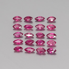 カラットの天然ピンクレッドルビー（3.8×1.9 mm・マーキス）