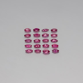 カラットの天然ピンクレッドルビー（3.8×1.9 mm・マーキス）