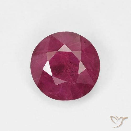 0.82ct 天然 ディープレッド ルビー, ラウンド, VS-SI