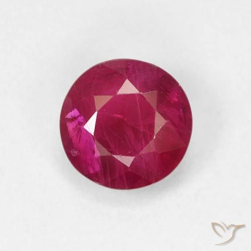 0.76ct 天然 ダークレッド ルビー, ラウンド, VS-SI