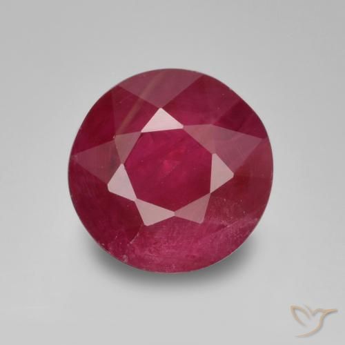 0.94ct 天然 ミディアムレッド ルビー, ラウンド, VS-SI