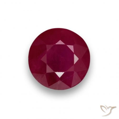 0.98ct 天然 ミディアムレッド ルビー, ラウンド, VS-SI