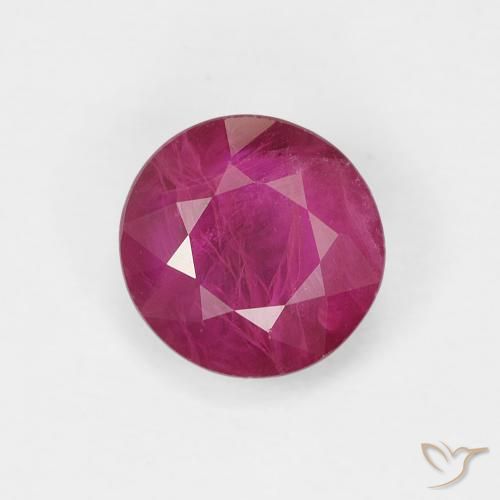 0.80ct 天然 ピンクがかったレッド ルビー, ラウンド, VS-SI