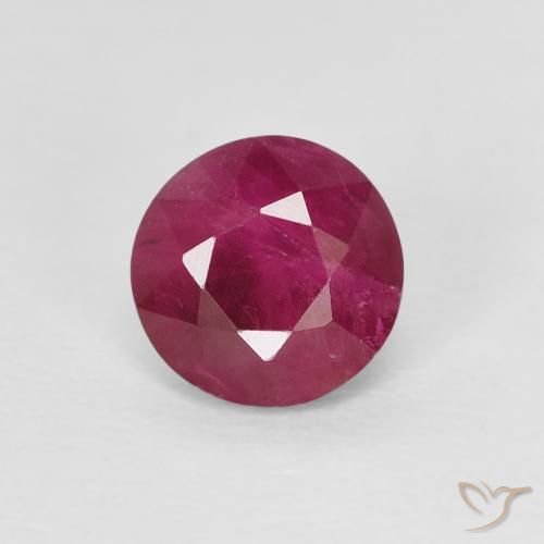 0.83ct 天然 ピンクがかったレッド ルビー, ラウンド, VS-SI
