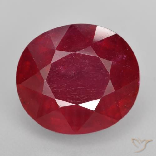 15.41ct 天然 ミディアムレッド ルビー, 楕円形, VS-SI