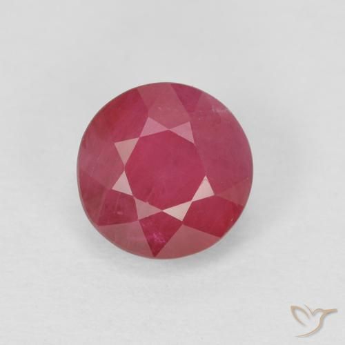 1.09ct 天然 赤みがかったピンク ルビー, ラウンド, VS-SI