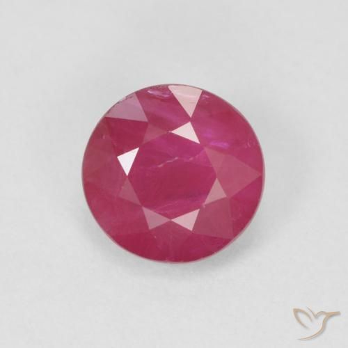 0.84ct 天然 ピンクがかったレッド ルビー, ラウンド, VS-SI