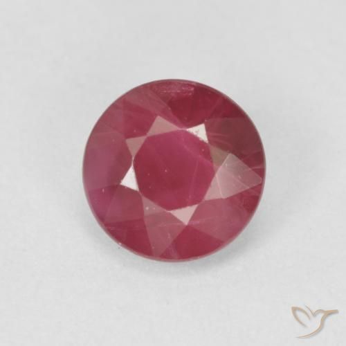 0.76ct 天然 ピンクがかったレッド ルビー, ラウンド, VS-SI