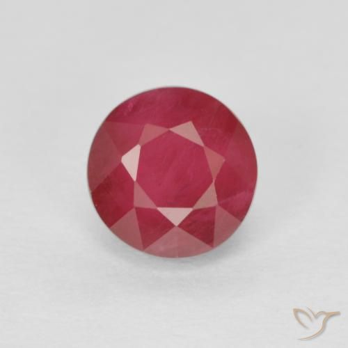 0.96ct 天然 濃い紅 ルビー, ラウンド, VS-SI