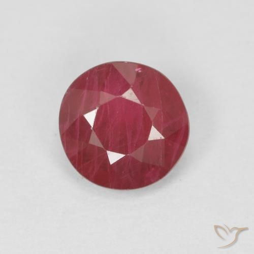 0.87ct 天然 ミディアムレッド ルビー, ラウンド, VS-SI