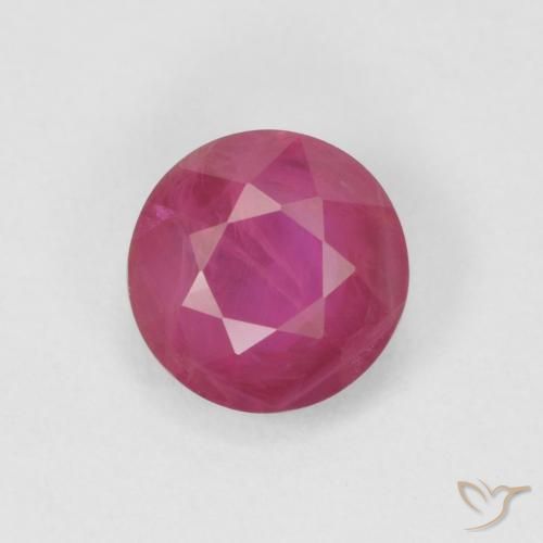 0.82ct 天然 赤みがかったピンク ルビー, ラウンド, VS-SI