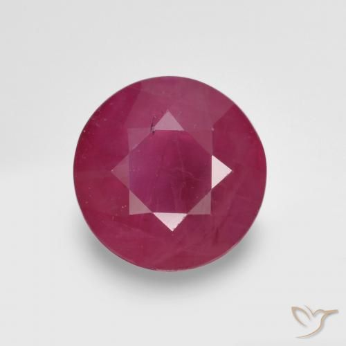 1.12ct 天然 ミディアムレッド ルビー, ラウンド, VS-SI