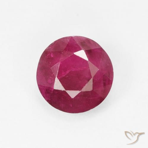 0.80ct 天然 ピンクがかったレッド ルビー, ラウンド, VS-SI