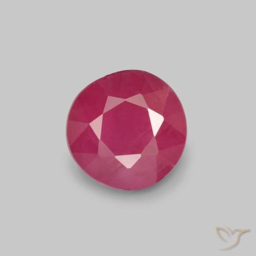0.77ct 天然 ピンクがかったレッド ルビー, ラウンド, VS-SI