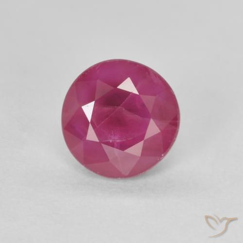 0.71ct 天然 赤みがかったピンク ルビー, ラウンド, VS-SI