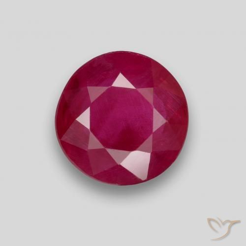 0.90ct 天然 赤みがかったピンク ルビー, ラウンド, VS-SI