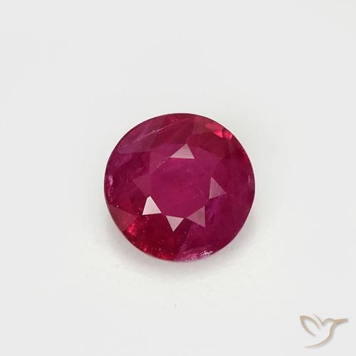 0.64ct 天然 ミディアムレッド ルビー, ラウンド, VS-SI