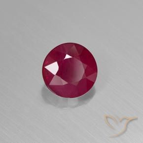 0.95カラットの天然ピンクがかったレッドルビー、ラウンド、VS-SI
