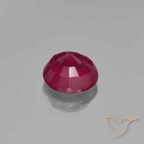 0.95カラットの天然ピンクがかったレッドルビー、ラウンド、VS-SI