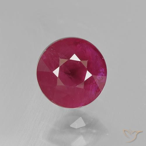 0.96ct 天然 ミディアムレッド ルビー, ラウンド, VS-SI