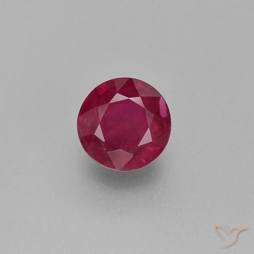 0.82ct 天然 ピンクがかったレッド ルビー, ラウンド, VS-SI