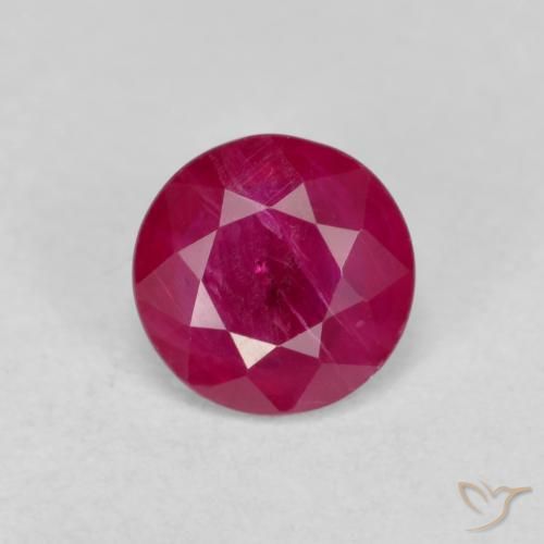 0.74ct 天然 ピンクがかったレッド ルビー, ラウンド, VS-SI