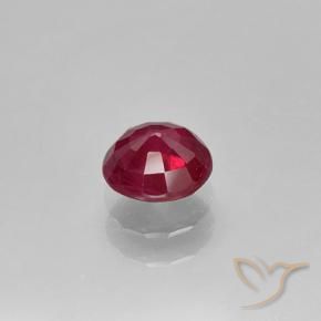0.79カラットの天然濃い赤みがかったピンクルビー、ラウンド、VS-SI