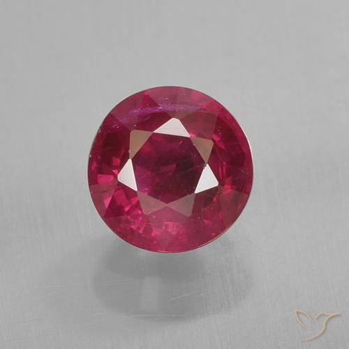0.80ct 天然 ミディアムダークレッド ルビー, ラウンド, VS-SI