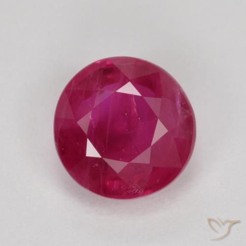 0.80ct 天然 赤みがかったピンク ルビー, ラウンド, VS-SI