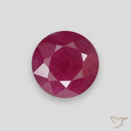 1.07ct 天然 ピンクがかったレッド ルビー, ラウンド, VS-SI