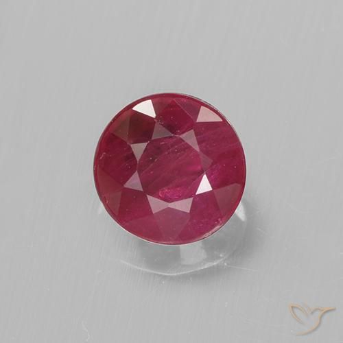 0.64ct 天然 濃い紅 ルビー, ラウンド, VS-SI