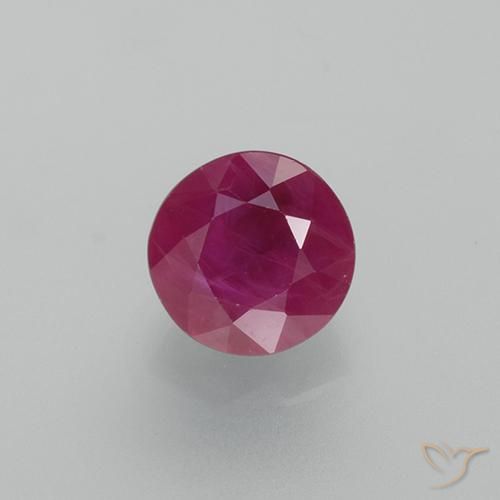 0.79ct 天然 ピンクがかったレッド ルビー, ラウンド, VS-SI