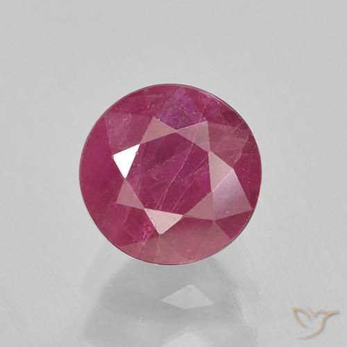 1.55ct 天然 赤みがかったピンク ルビー, ラウンド, VS-SI