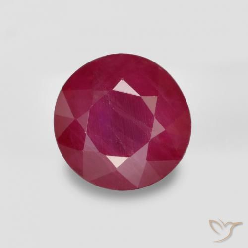 0.83ct 天然 ミディアムレッド ルビー, ラウンド, VS-SI