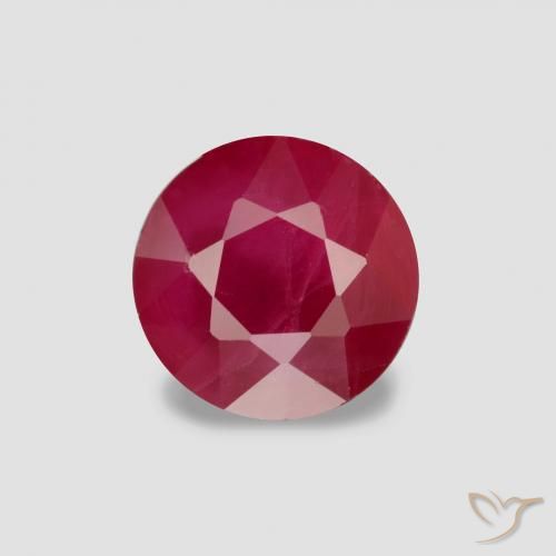 0.87ct 天然 濃い紅 ルビー, ラウンド, VS-SI