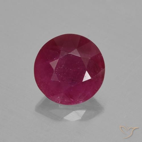 0.65ct 天然 ダークレッド ルビー, ラウンド, VS-SI